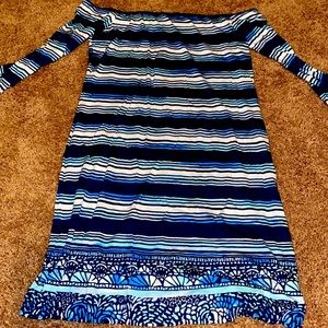 Lilly Pulitzer Blue Off the shower dress